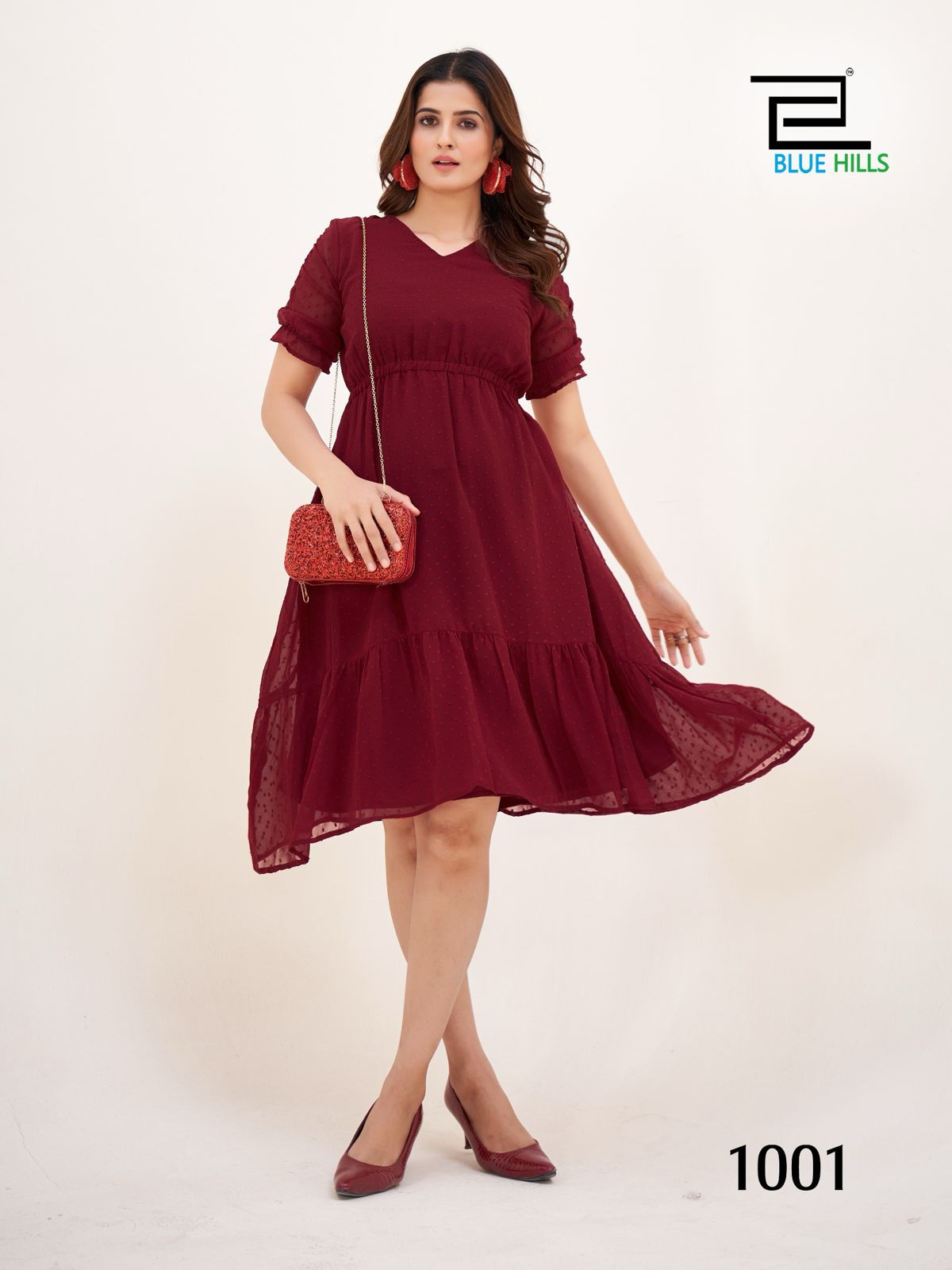 Belle By Blue Hills Georgette Tunic Style Western Kurtis Wholesale Market
